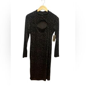 BOLD elements Black Animal Print Long Sleeve Dress